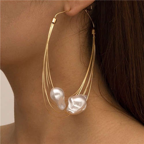 Multi-layers Tassel Pearl Earrings